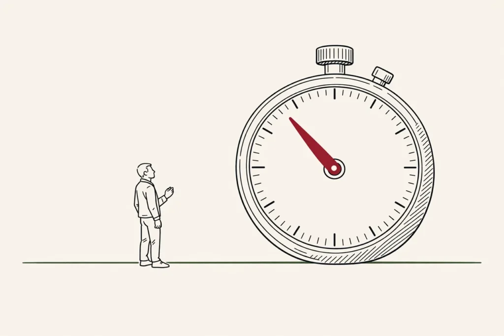 Illustration av snabba uttag på casino utan svensk licens visualiserad som oversized stoppur